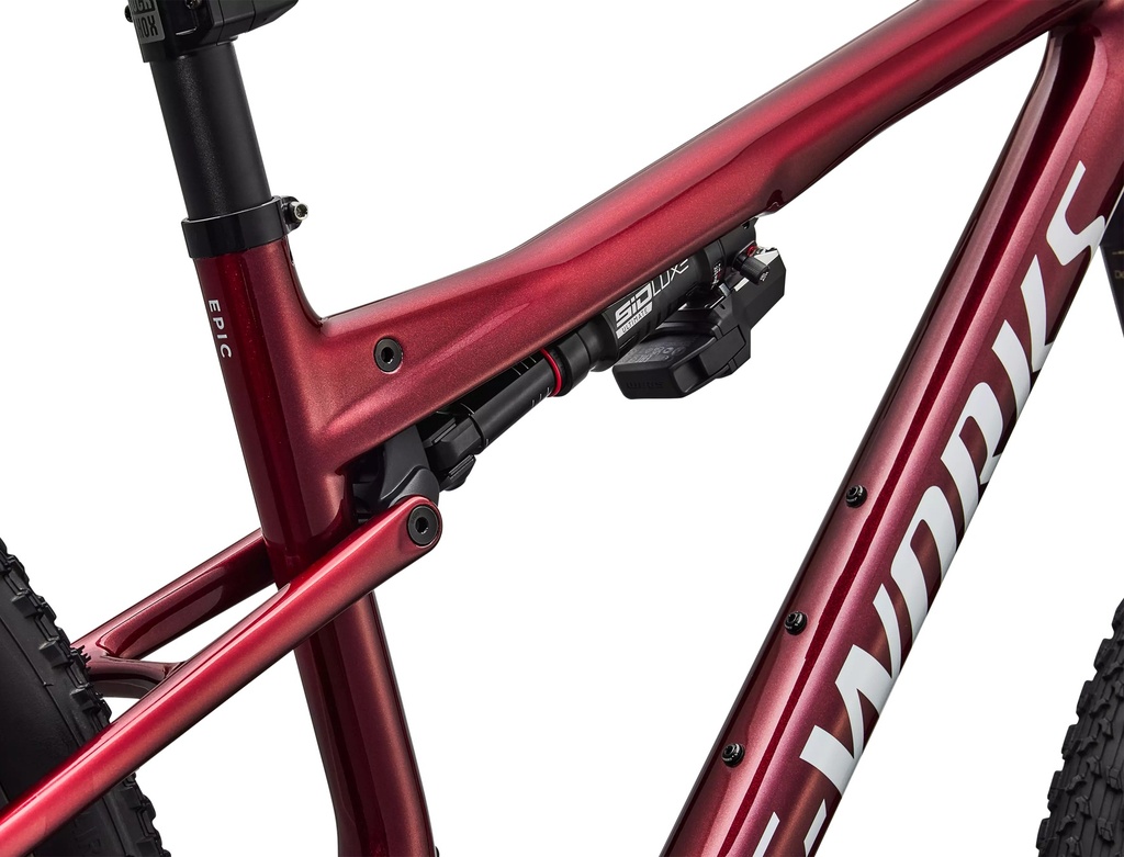Bicicleta Specialized Epic 9 Gloss Red Tint Pearl Edge Fade / Metallic White Silver